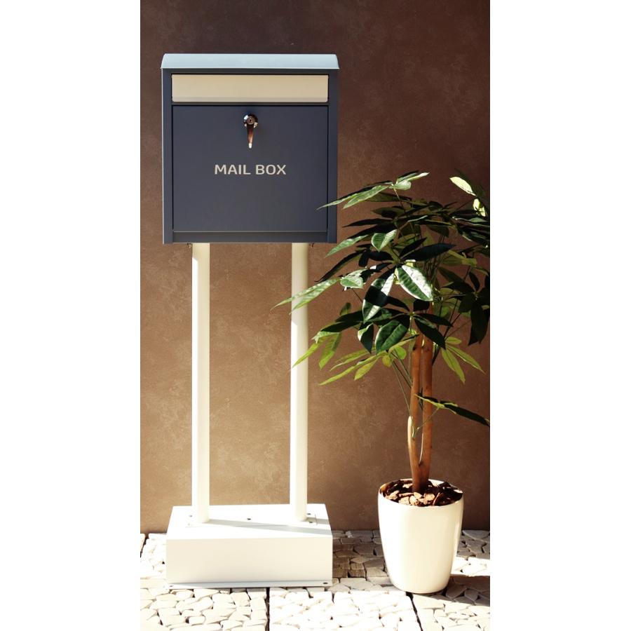 スタンドポスト 置き型 鍵付き 郵便受け 郵便ポスト メールボックス おしゃれ かわいい 北欧 レッド ブルー アンティーク レトロ Olga-オルガ- | ブランド登録なし | 04