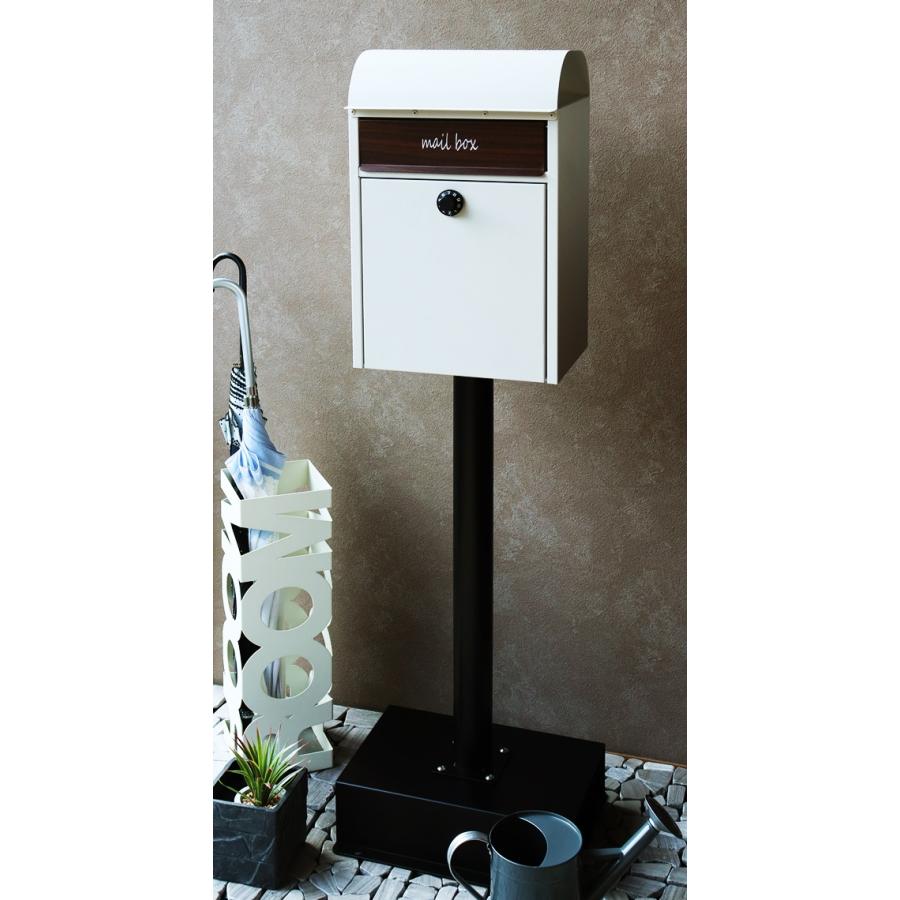 スタンドポスト 置き型 鍵付き 郵便受け 郵便ポスト メールボックス おしゃれ 北欧 モダン グレー グレージュ Gilda-ジルダ スタンドタイプ | ブランド登録なし | 04