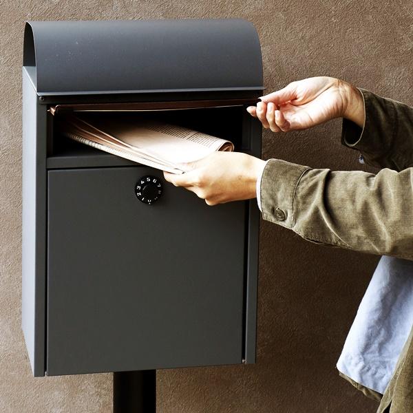 スタンドポスト 置き型 鍵付き 郵便受け 郵便ポスト メールボックス おしゃれ 北欧 モダン グレー グレージュ Gilda-ジルダ スタンドタイプ | ブランド登録なし | 06