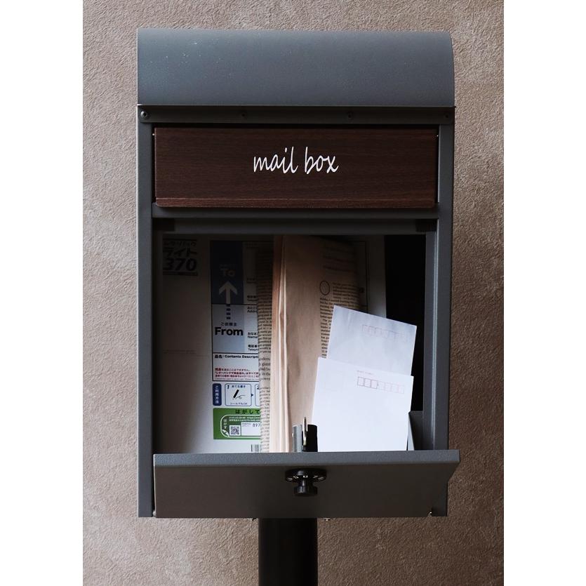 スタンドポスト 置き型 鍵付き 郵便受け 郵便ポスト メールボックス おしゃれ 北欧 モダン グレー グレージュ Gilda-ジルダ スタンドタイプ | ブランド登録なし | 10