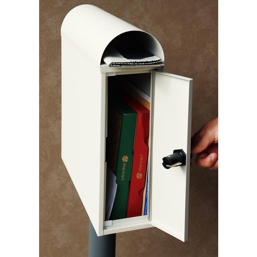 スタンドポスト 置き型 鍵付き 郵便受け 郵便ポスト メールボックス おしゃれ 北欧 モダン スリム カントリー レトロ ブラック グレージュ Spano-スパーノ | ブランド登録なし | 07