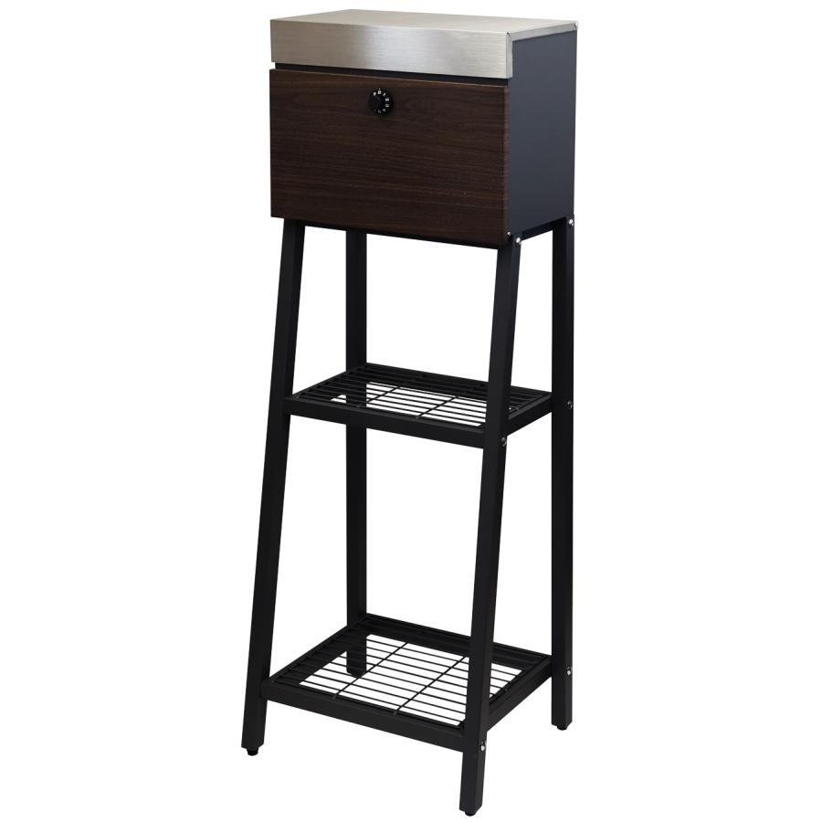 スタンドポスト 郵便ポスト おしゃれ 置き型 郵便受け 北欧 一戸建て メールボックス 鍵付き ダイヤル式 レトロ アンティーク 棚付き ブラウン ホワイト |  | 16