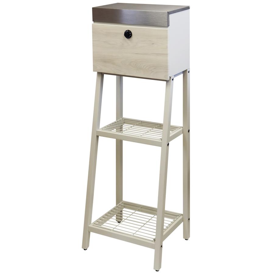 スタンドポスト 郵便ポスト おしゃれ 置き型 郵便受け 北欧 一戸建て メールボックス 鍵付き ダイヤル式 レトロ アンティーク 棚付き ブラウン ホワイト |  | 17