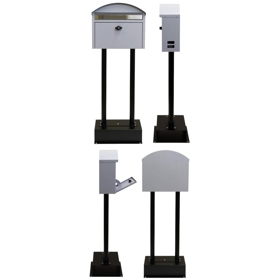 スタンドポスト ポスト 郵便ポスト 自立型 スタンド式 郵便受け おしゃれ グレー グリーン レトロ 北欧 モダン アンティーク 一戸建て 一軒家 鍵付き 置くだけ | ブランド登録なし | 13