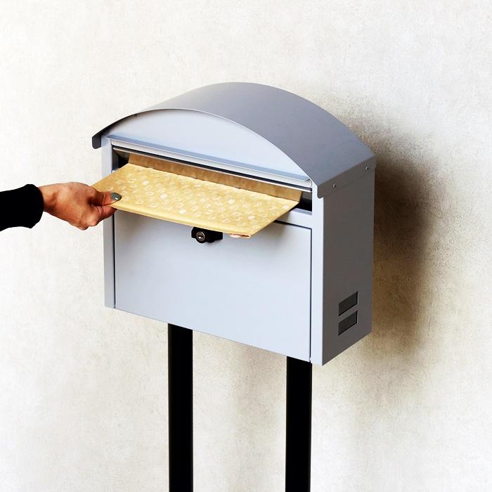 スタンドポスト ポスト 郵便ポスト 自立型 スタンド式 郵便受け おしゃれ グレー グリーン レトロ 北欧 モダン アンティーク 一戸建て 一軒家 鍵付き 置くだけ | ブランド登録なし | 06