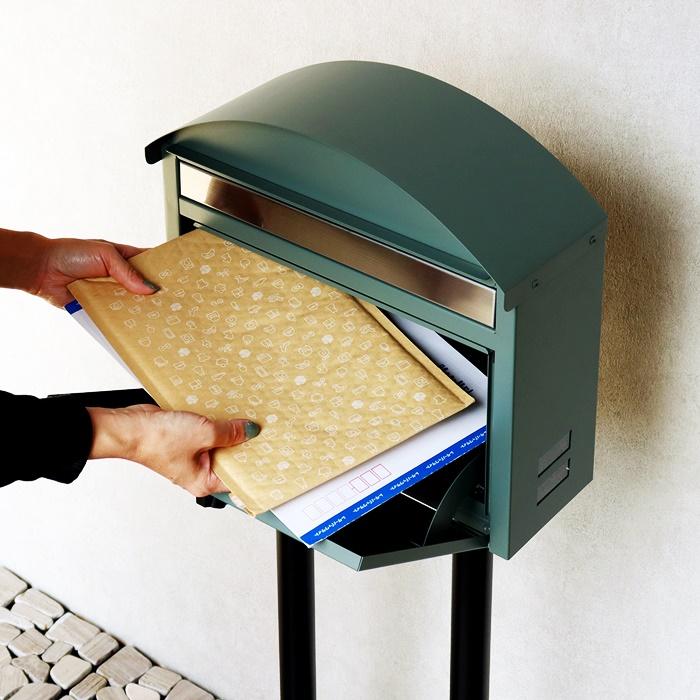 スタンドポスト ポスト 郵便ポスト 自立型 スタンド式 郵便受け おしゃれ グレー グリーン レトロ 北欧 モダン アンティーク 一戸建て 一軒家 鍵付き 置くだけ | ブランド登録なし | 07