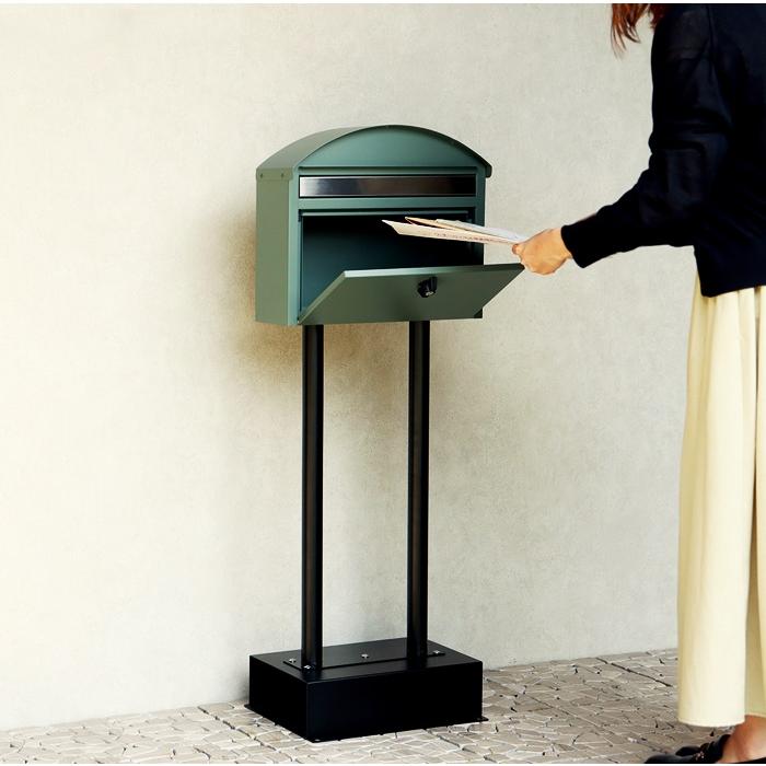 スタンドポスト ポスト 郵便ポスト 自立型 スタンド式 郵便受け おしゃれ グレー グリーン レトロ 北欧 モダン アンティーク 一戸建て 一軒家 鍵付き 置くだけ | ブランド登録なし | 10