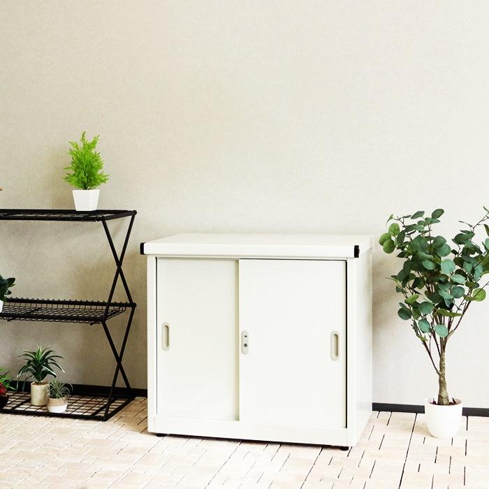 物置 屋外用 小型 鍵付き 幅80cm 高さ73cm スモール Ave-アーヴェ- グレー/ホワイト 倉庫 室外 おしゃれ 北欧 エクステリア ガーデン 戸建て ベランダ 白 | ブランド登録なし | 03
