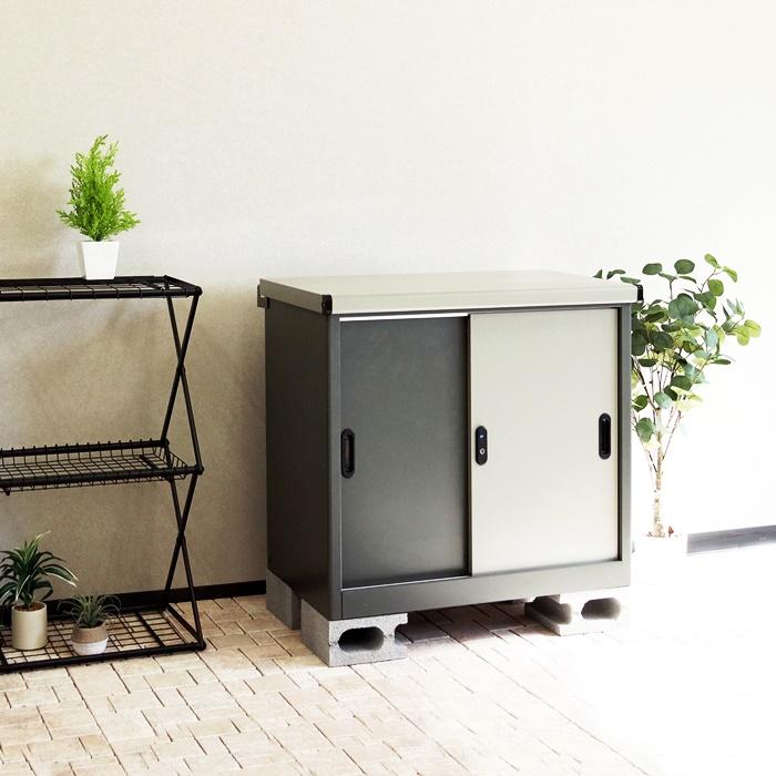 物置 屋外用 小型 鍵付き 幅80cm 高さ73cm スモール Ave-アーヴェ- グレー/ホワイト 倉庫 室外 おしゃれ 北欧 エクステリア ガーデン 戸建て ベランダ 白 | ブランド登録なし | 04