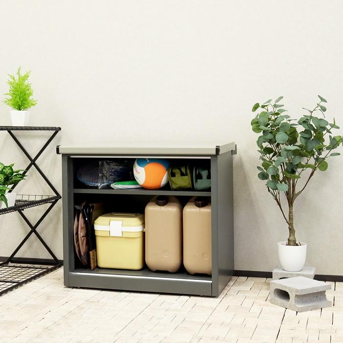 物置 屋外用 小型 鍵付き 幅80cm 高さ73cm スモール Ave-アーヴェ- グレー/ホワイト 倉庫 室外 おしゃれ 北欧 エクステリア ガーデン 戸建て ベランダ 白 | ブランド登録なし | 05