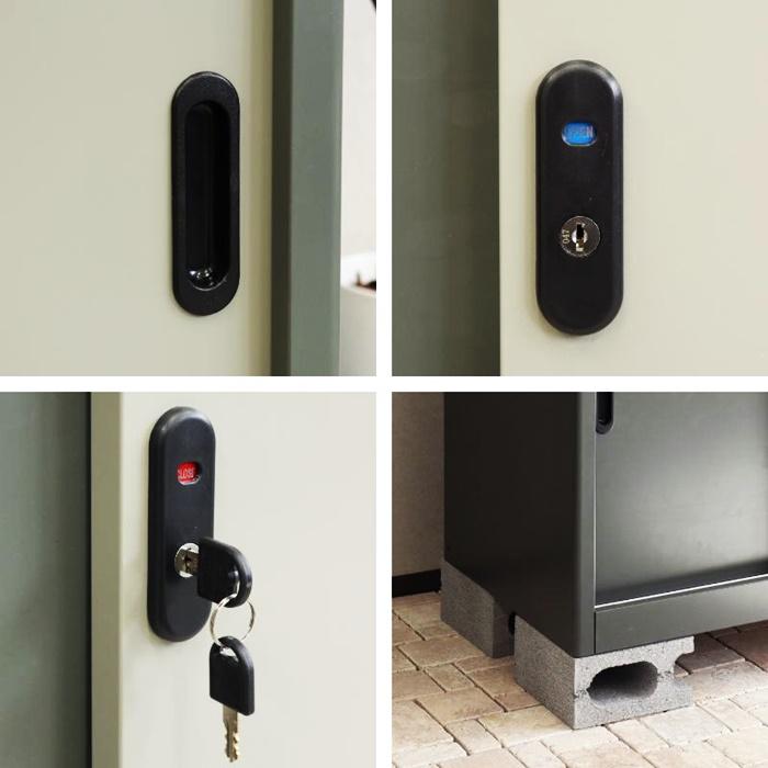 物置 屋外用 小型 鍵付き 幅80cm 高さ73cm スモール Ave-アーヴェ- グレー/ホワイト 倉庫 室外 おしゃれ 北欧 エクステリア ガーデン 戸建て ベランダ 白 | ブランド登録なし | 07