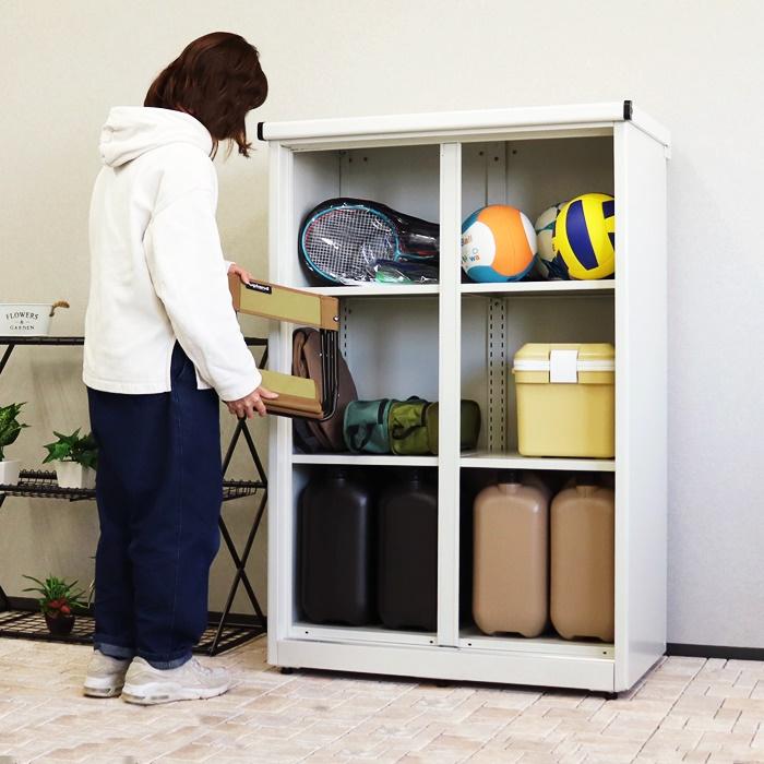 物置 屋外用 中型 鍵付き 幅90cm 高さ125cm ラージ Ave-アーヴェ- グレー/ホワイト 倉庫 室外 おしゃれ 北欧 エクステリア ガーデン 戸建て ベランダ 施錠 | ブランド登録なし | 05