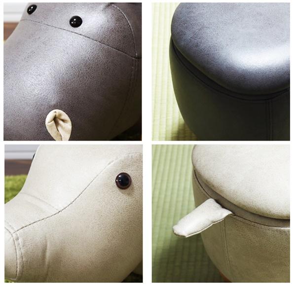 収納付きアニマルスツール 収納スツール オットマン 腰掛け かわいい おしゃれ キッズ 収納ボックス ローチェア ハスキー クマ カバ ブタ Annie-アニー | ブランド登録なし | 14