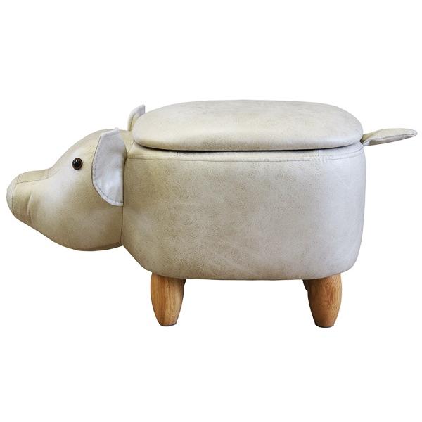 収納付きアニマルスツール 収納スツール オットマン 腰掛け かわいい おしゃれ キッズ 収納ボックス ローチェア ハスキー クマ カバ ブタ Annie-アニー | ブランド登録なし | 20