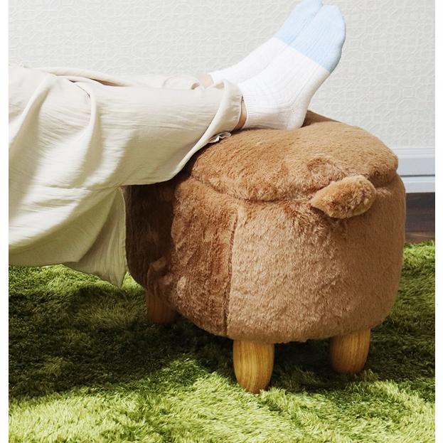 収納付きアニマルスツール 収納スツール オットマン 腰掛け かわいい おしゃれ キッズ 収納ボックス ローチェア ハスキー クマ カバ ブタ Annie-アニー | ブランド登録なし | 10