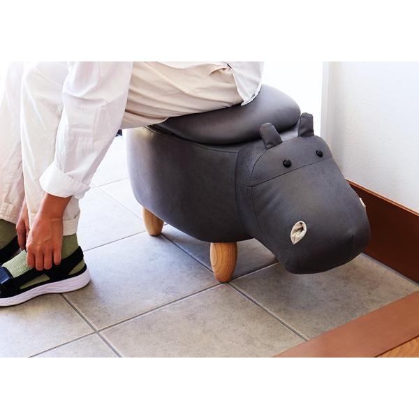 収納付きアニマルスツール 収納スツール オットマン 腰掛け かわいい おしゃれ キッズ 収納ボックス ローチェア ハスキー クマ カバ ブタ Annie-アニー | ブランド登録なし | 11