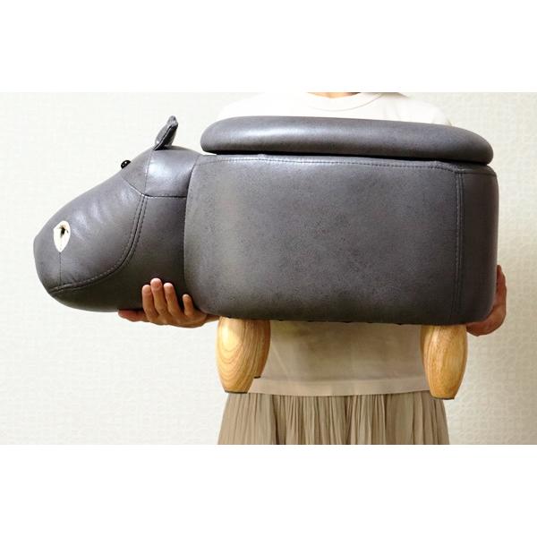 収納付きアニマルスツール 収納スツール オットマン 腰掛け かわいい おしゃれ キッズ 収納ボックス ローチェア ハスキー クマ カバ ブタ Annie-アニー | ブランド登録なし | 12