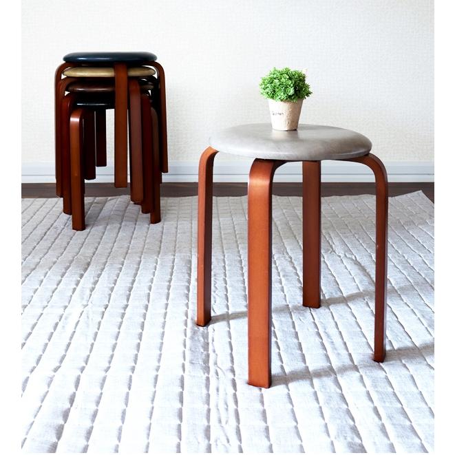 スタッキングスツール 6脚セット 完成品 丸椅子 スタッキングチェア 省スペース コンパクト ブラック ブラウン ネイビー グレー イエローベージュ Theo-テオ- | ブランド登録なし | 07