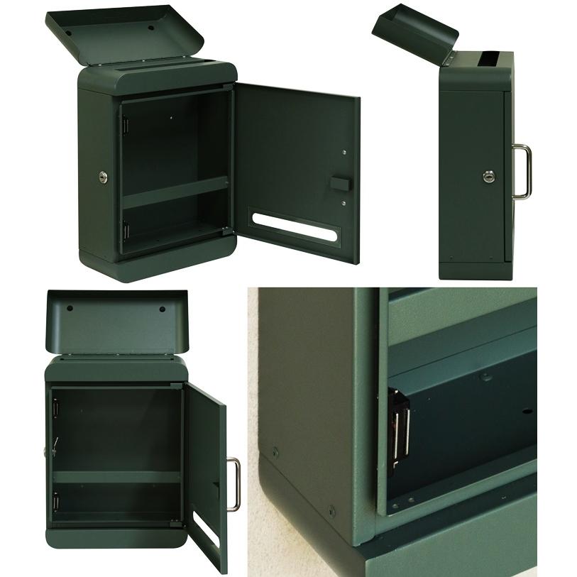 壁掛けポスト 鍵付き 金属製 ボルドー/フォレストグリーン おしゃれ 郵便ポスト レトロ 北欧 ヨーロピアン アンティーク シリンダー錠 ヨーロッパ | ブランド登録なし | 11