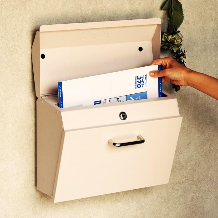 郵便ポスト 壁掛け 鍵付き セージグリーン/クリーム 壁掛けポスト おしゃれ レトロ 北欧 ヨーロピアン アンティーク シリンダー錠 ヨーロッパ | ブランド登録なし | 08