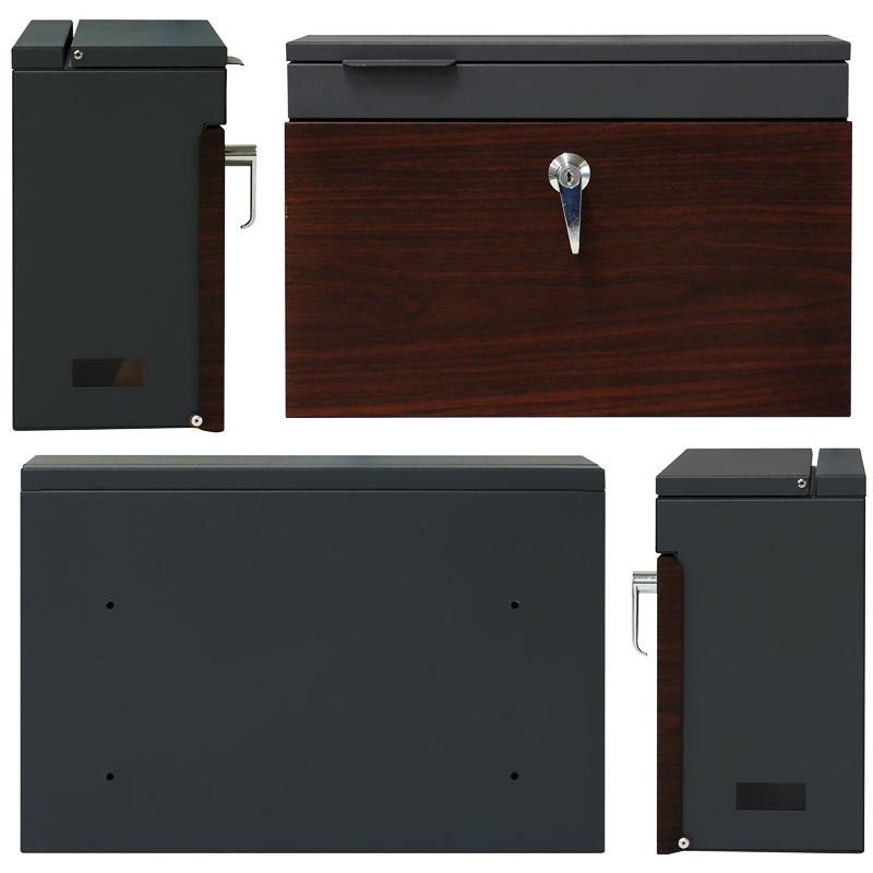 郵便ポスト 壁掛け グレー ベージュ 完成品 ブラウン 木目柄 鍵付き おしゃれ 北欧 モダン シリンダー錠 スリット窓 レトロ 和モダン 一戸建て 一軒家 新聞受け | ブランド登録なし | 10