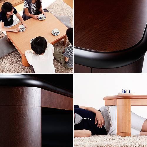 こたつ 長方形 楢ラウンド折れ脚こたつ-リラ 105x75cm 折脚 継ぎ脚 角が丸い テーブル ローテーブル 天然木 日本製 リモートワーク 在宅ワーク |  | 01