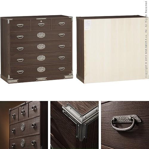 焼桐収納箪笥 5段 三条（さんじょう） 桐たんす 桐箪笥 桐タンス 着物 収納 国産  衣装箱 桐衣裳ケース たんす チェスト 桐 桐天然木 たとう紙 保管 日本製 |  | 02