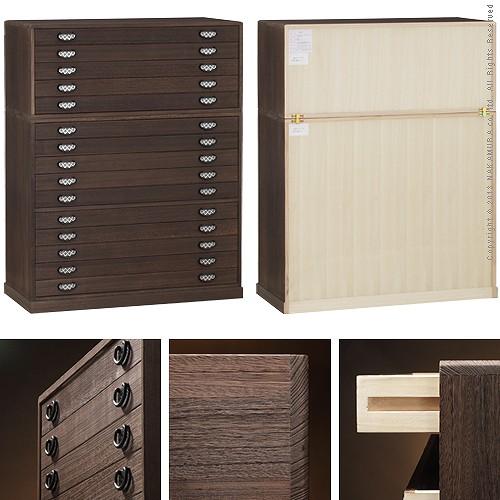 焼桐着物箪笥 15段 桔梗（ききょう） 桐たんす 桐箪笥 桐タンス 着物 収納 国産  衣装箱 桐衣裳ケース たんす チェスト 桐 桐天然木 たとう紙 保管 日本製 |  | 02