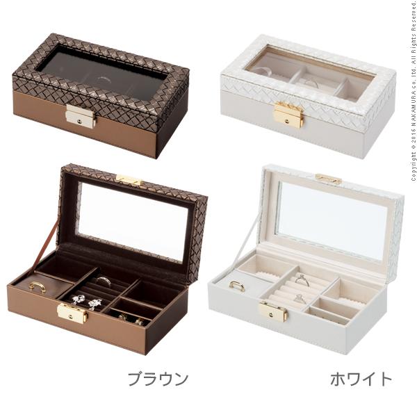ジュエリーケース アクセサリーケース イントレチャート調ジュエリーボックス 〔アンジェラ〕 フレーム 鍵付き 持ち運び |  | 03