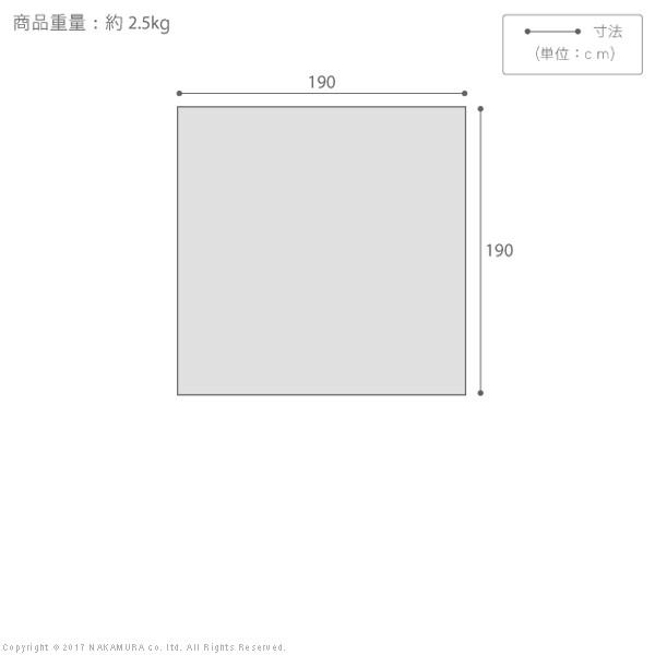 キルトラグ 洗える 正方形 保温綿入り撥水キルトラグ 〔ヒートフロア〕 190x190cm こたつ敷布団 無地 |  | 02