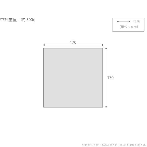 こたつ布団 正方形 カジュアル スウェット地こたつ布団 〔クレマ〕 170x170cm 掛け布団のみ こたつ布団単品 ボア |  | 02