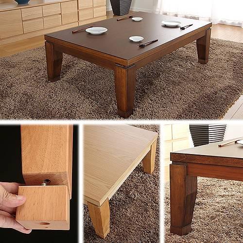 こたつ 長方形 モダンリビング継ぎ脚こたつ-ディレット 120x80cm 継脚 高さ調整 テーブル ローテーブル    天然木  日本製  リモートワーク 在宅ワーク |  | 01