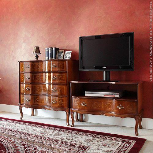 イタリア 家具 ヴェローナクラシック 猫脚4段チェスト W87cm  猫脚 輸入家具 アンティーク風 イタリア製 おしゃれ 高級感 木製 天然木 リモート 在宅 |  | 01