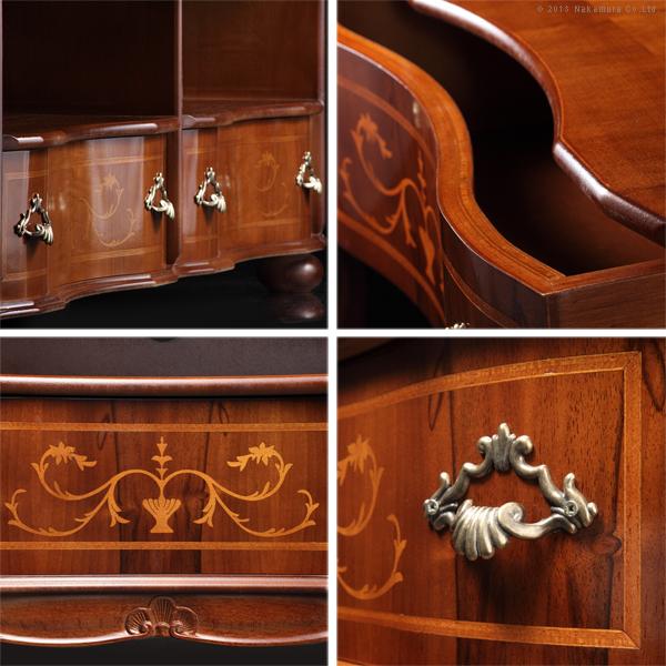 イタリア 家具 ヴェローナクラシック 丸脚テレビボード W110cm  丸脚 輸入家具 アンティーク風 イタリア製 おしゃれ 高級感 木製 天然木 リモート 在宅 |  | 02