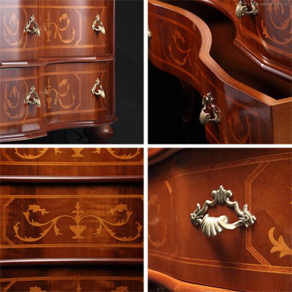 イタリア 家具 ヴェローナクラシック 丸脚4段チェスト W87cm  丸脚 輸入家具 アンティーク風 イタリア製 おしゃれ 高級感 木製 天然木 リモート 在宅 |  | 02