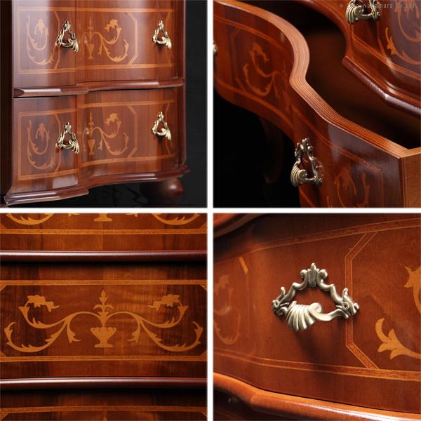 イタリア 家具 ヴェローナクラシック 丸脚5段チェスト W87cm  丸脚 輸入家具 アンティーク風 イタリア製 おしゃれ 高級感 木製 天然木 リモート 在宅 |  | 02