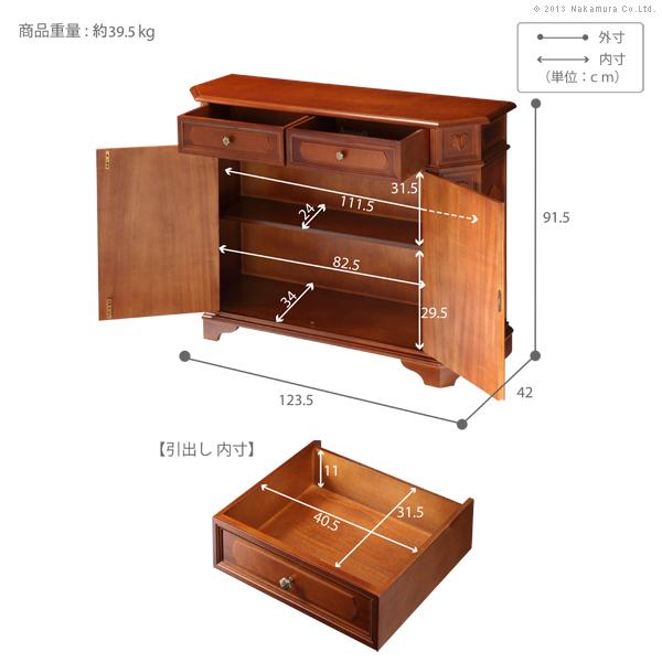 イタリア 家具 ヴェローナクラシック サイドボード W124cm  輸入家具 アンティーク風 イタリア製 おしゃれ 高級感 木製 天然木 リモート 在宅 |  | 03