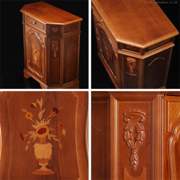 イタリア 家具 ヴェローナクラシック サイドボード W80cm  輸入家具 アンティーク風 イタリア製 おしゃれ 高級感 木製 天然木 リモート 在宅 |  | 02