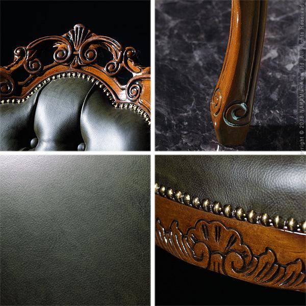 イタリア 家具 ヴェローナクラシック ダイニングチェア-革張り  猫脚 輸入家具 アンティーク風 イタリア製 おしゃれ 高級感 木製 天然木 リモート 在宅 |  | 03