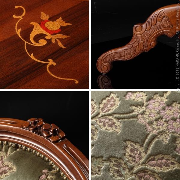 イタリア 家具 ヴェローナクラシック ダイニング5点セット:テーブル幅135cm+チェア-金華山4脚 猫脚 輸入家具 アンティーク風 イタリア製 おしゃれ 高級感 在宅 |  | 03