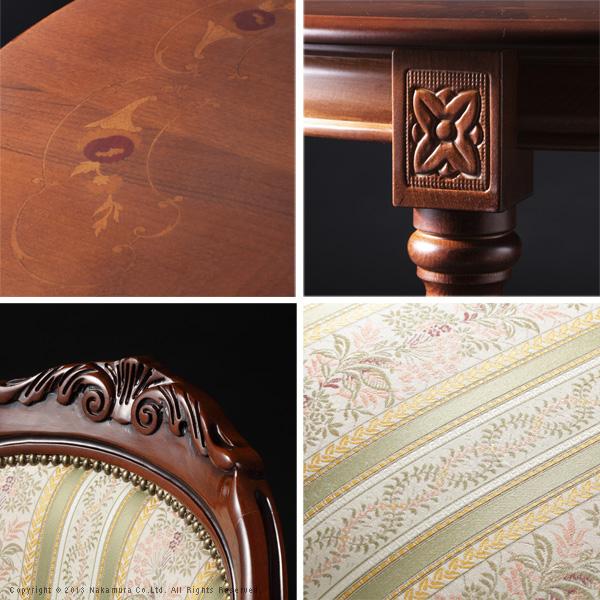 イタリア 家具 ヴェローナクラシック ダイニング5点セット:テーブル幅110cm+チェア-ミックスグリーン4脚 猫脚 輸入家具 アンティーク風 イタリア製 在宅 |  | 03