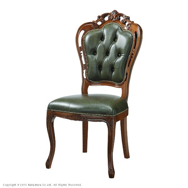 イタリア 家具 ヴェローナクラシック ダイニング5点セット:テーブル幅110cm+チェア-革張り4脚 猫脚 輸入家具 アンティーク風 イタリア製 おしゃれ 高級感 在宅 |  | 02