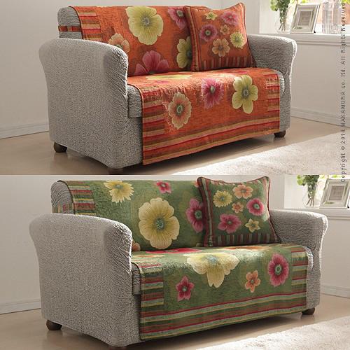 イタリア製 バンド付きソファカバー フィオーレ・3人掛 |  | 01