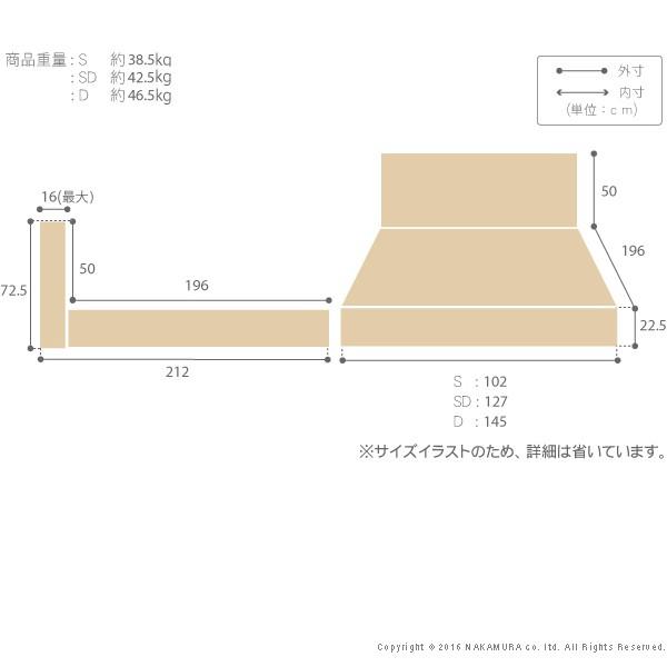 フランスベッド セミダブル ライト・棚付きベッド 〔クレイグ〕 収納なし セミダブル ベッドフレームのみ フレーム | フランスベッド | 02