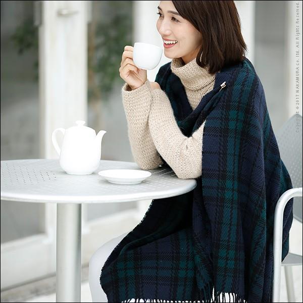ストール ウール エアリーウール チェックストール 200x70cm マフラー |  | 01