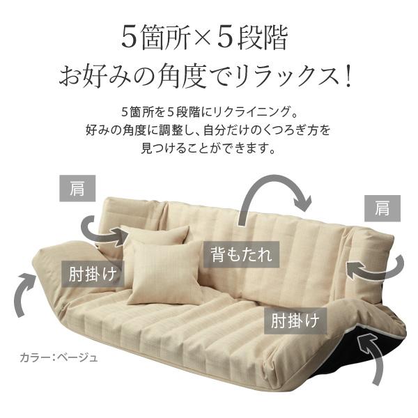 ソファ 2人掛 低反発マルチリクライニングソファー -ヴィンス フロアソファー こたつ 一人暮らし ファブリック  ゆったり 北欧 おしゃれ テレワーク 在宅ワーク |  | 04