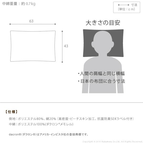 枕 低反発 リッチホワイト寝具シリーズ 新触感サポート枕 63x43cm 洗える |  | 02