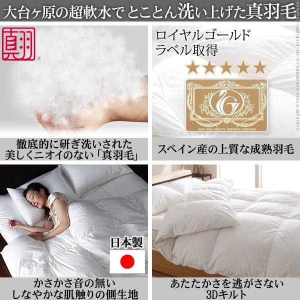 羽毛布団 シングル スペイン産ホワイトダック 成熟羽毛寝具シリーズ 〔真羽毛〕 掛け布団 シングル ロングサイズ 日本製 |  | 01