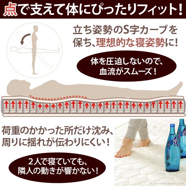 ベッド 寝具 ポケットコイルスプリングマットレス ダブル マットレスのみ ポケットコイル 高密度 通気性 体圧分散 ロール式梱包 新生活 |  | 01