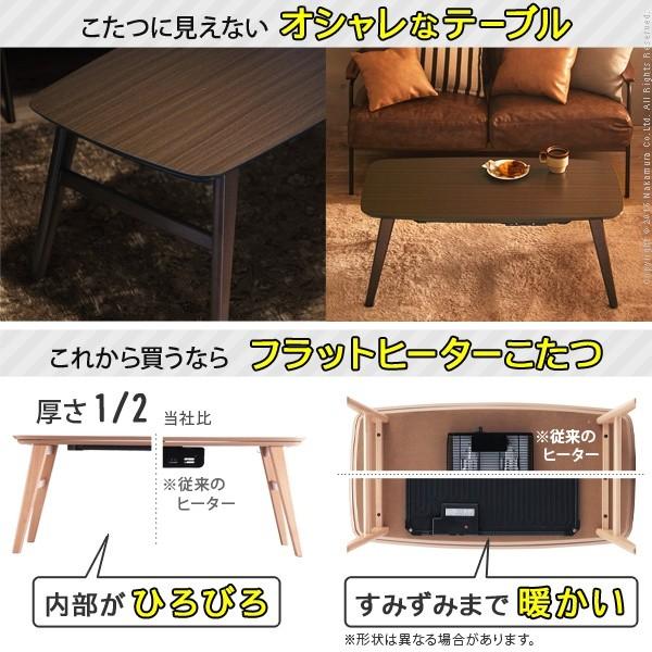 こたつ 北欧 北欧デザインフラットヒーターこたつ 〔ノルム〕 100x50cm +保温綿入りこたつ布団チェックタイプ 2点セット 長方形 |  | 01